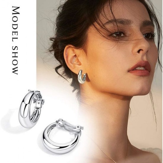 2 Pairs Geometric Chunky Hoop Clip Earrings For Women Fashion Non Pierced Clip On Earrings Jewelry 2 Pairs Geometric Chunky Hoop Clip Earrings For Women Fashion Non Pierced Clip On Earrings Jewelry
